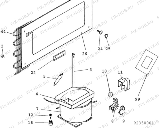 Взрыв-схема холодильника Electrolux RW541G - Схема узла C10 Cold, users manual